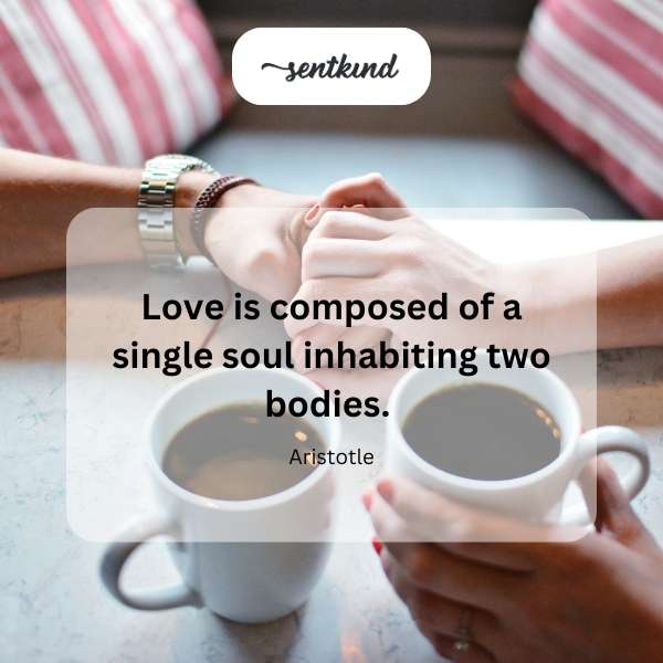 Two intertwined figures represent love and connection.