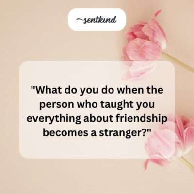 Friend becomes stranger.