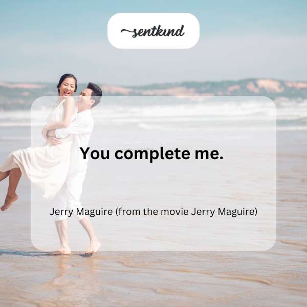 A couple embraces warmly, symbolizing a deep connection and the feeling of completeness.