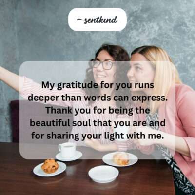 Deep gratitude for a beautiful soul and shared light.