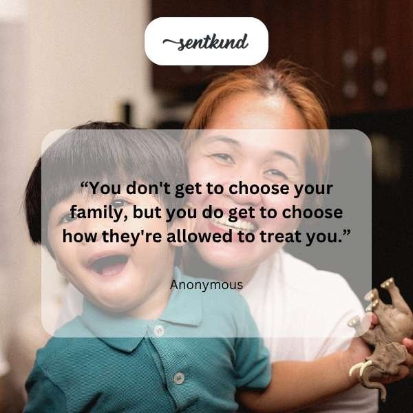 A silhouette of an individual walks away from a group of blurry figures in the background, symbolizing difficult family relationships.