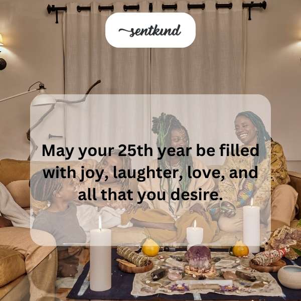 Heartfelt greetings for someone celebrating their 25th year of life.