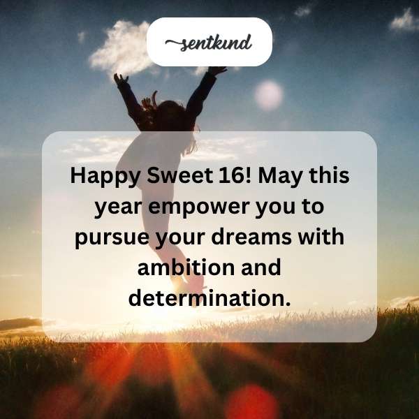 Warm greetings for a joyful sixteenth birthday celebration.