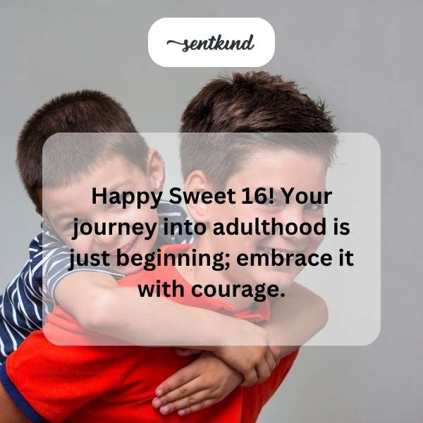 Joyful greetings for a sixteenth birthday celebration.