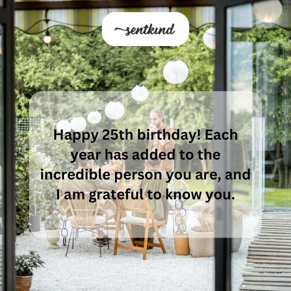 Celebrating a quarter-century of life with heartfelt birthday wishes.