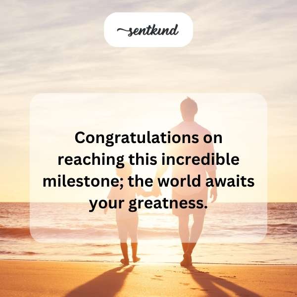Celebratory greetings for a young adult's significant birthday achievement.