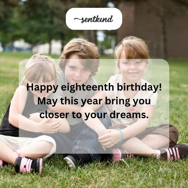 Celebratory greetings for turning eighteen.