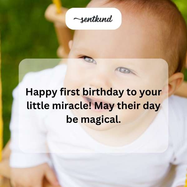 Joyful greetings for a little one's first year celebration.