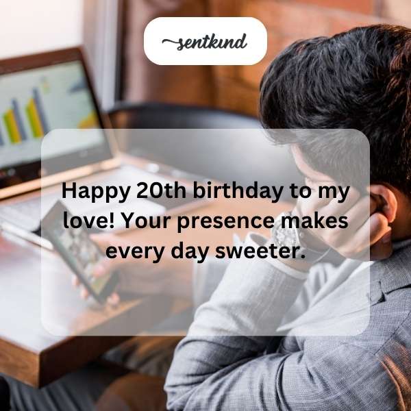 Celebrating two decades of life with heartfelt wishes.