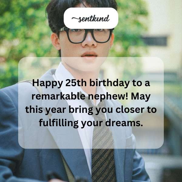 Celebrating a special 25th birthday milestone with heartfelt wishes.