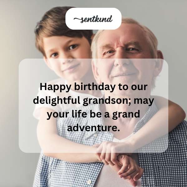 Greetings on your joyful second year, dear grandson; may your journey be filled with exciting adventures.