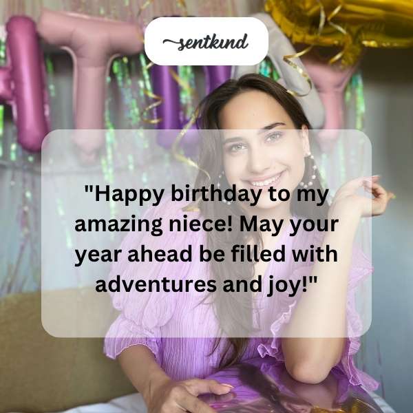Celebratory message for a beloved niece's special day.