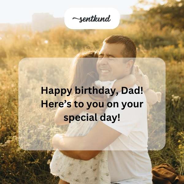 Celebratory greetings for father's birthday.