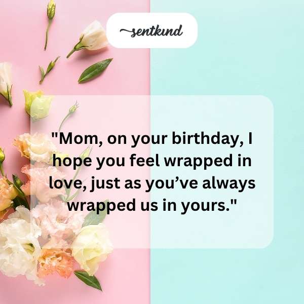 Heartfelt greetings for my mother's special day.