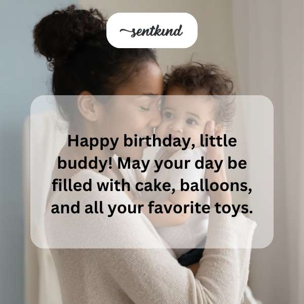 Sending joyful birthday greetings to my young nephew, filled with sweet treats and playful surprises.