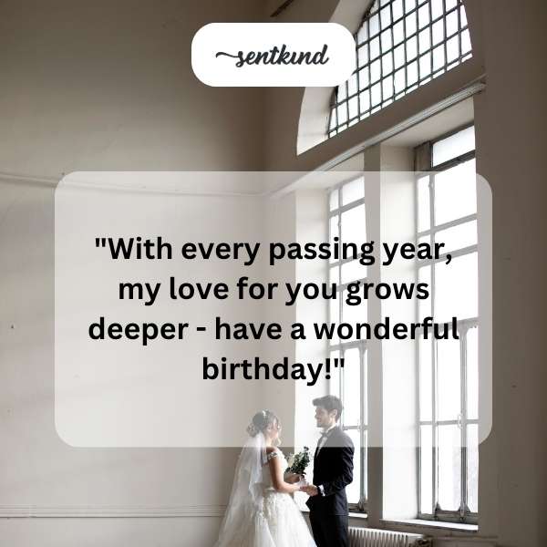 Heartfelt birthday message for a beloved spouse.