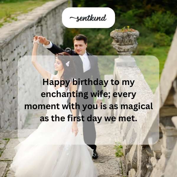 Joyful celebrations for my captivating spouse's special day.