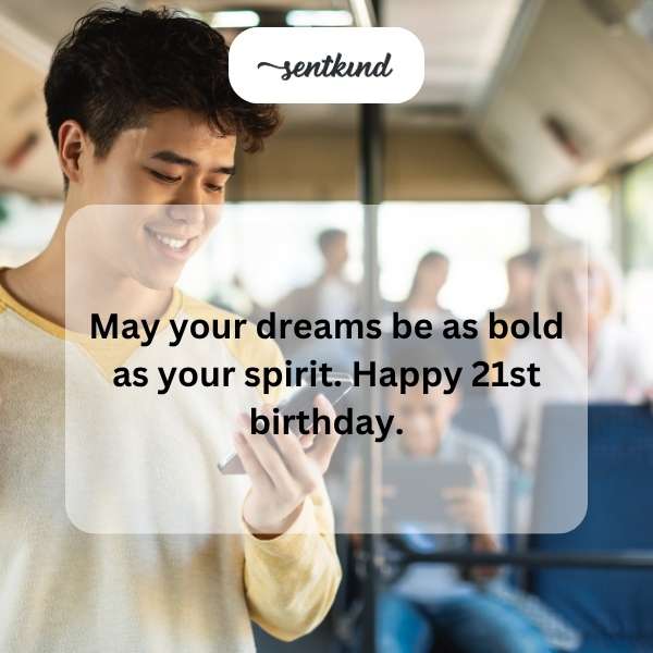 Celebratory greetings for your milestone 21st year.