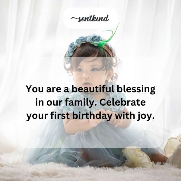 Heartfelt greetings for a toddler's inaugural birthday.