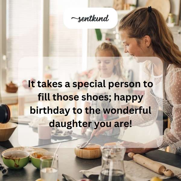 Celebratory message for a daughter's special day.