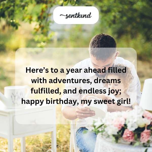 Celebratory message for daughter's special day.