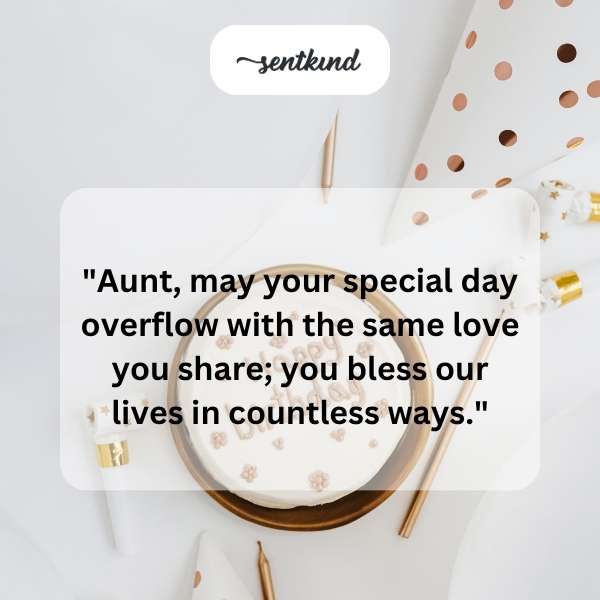 Heartfelt greetings for a cherished aunt's special day.