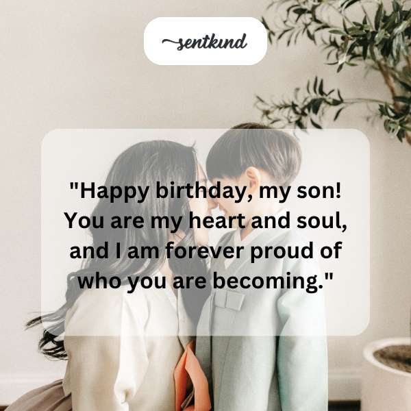 Heartfelt greetings for my son's special day.