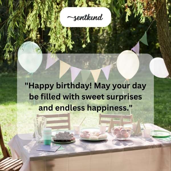 Warm greetings on your special day, dear aunt, with hopes for sweet surprises and joy.