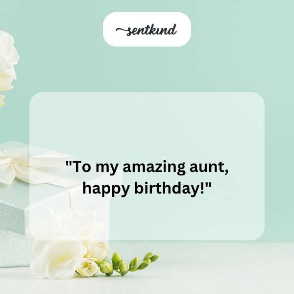 Heartfelt greetings for my wonderful aunt's special day.