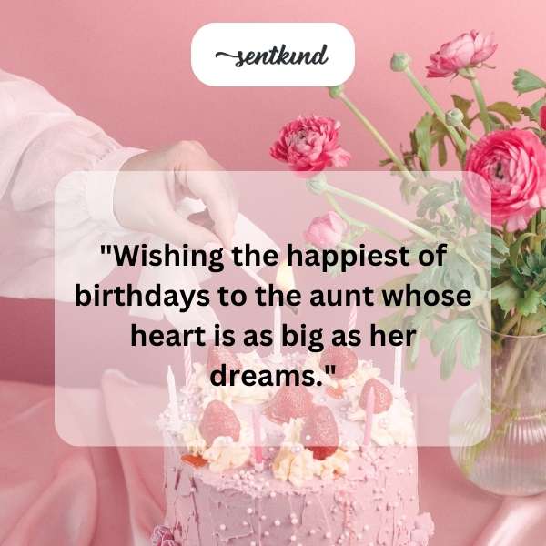 Heartfelt celebration message for a beloved aunt's special day.