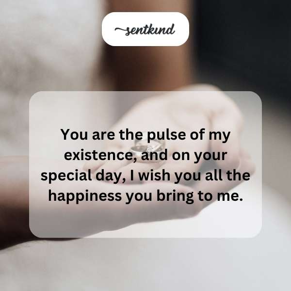 Heartfelt message for wife's special day.