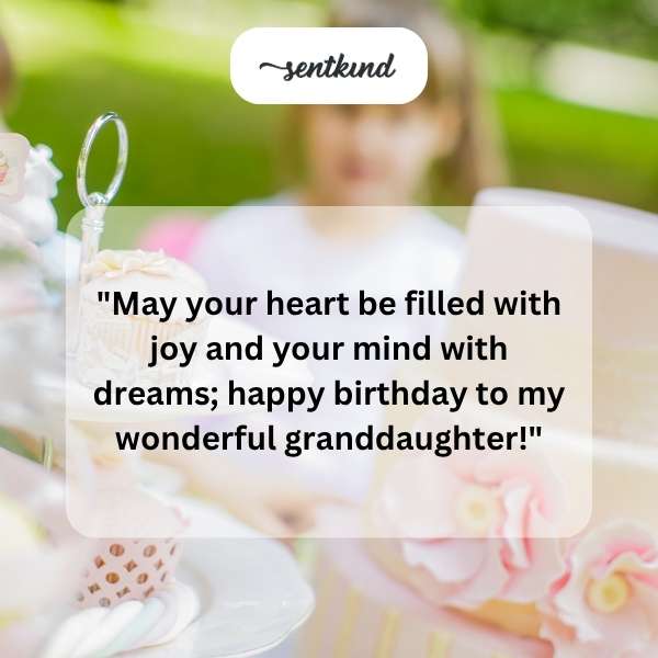 Heartfelt greetings for granddaughter's special day.
