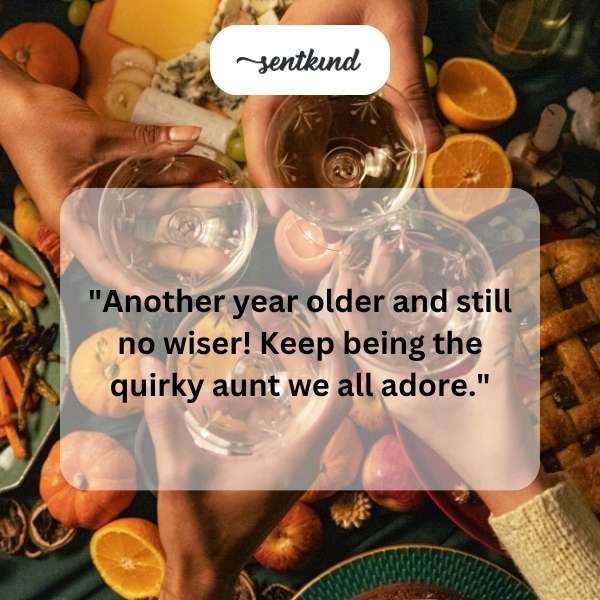 Celebratory greetings for a cherished aunt's special day.