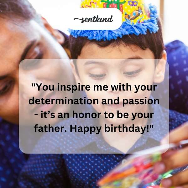 Heartfelt message for son's birthday celebration.