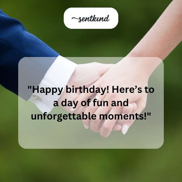 Best wishes for my husband's special day.