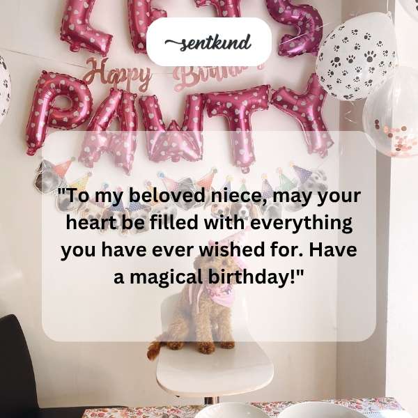 Warm greetings for a special niece's birthday celebration.