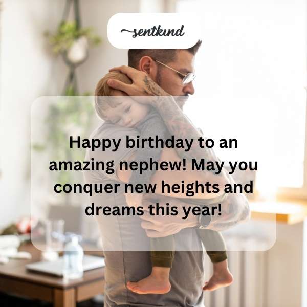 Warm greetings for a wonderful nephew's special day.