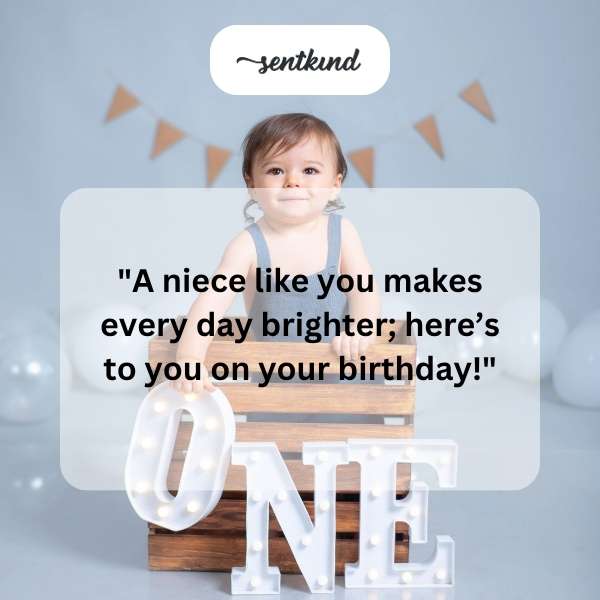 Heartfelt greetings for my niece's special day.