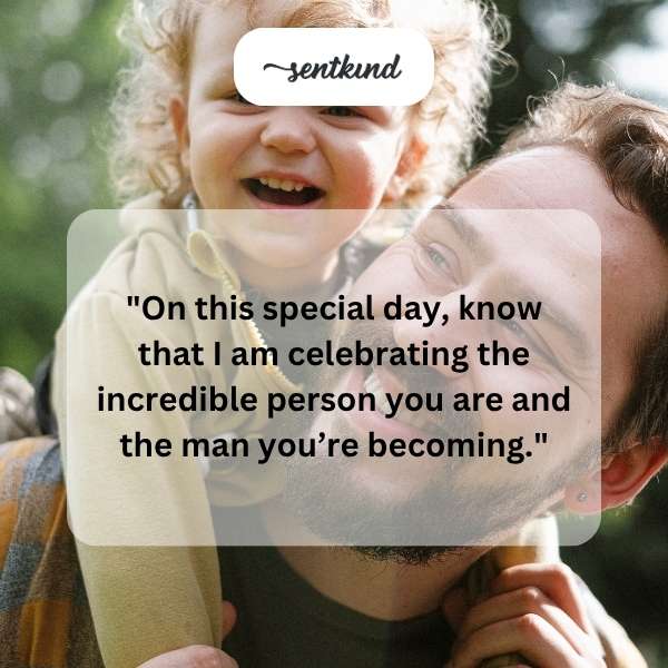 Heartfelt greetings for my son's special day.