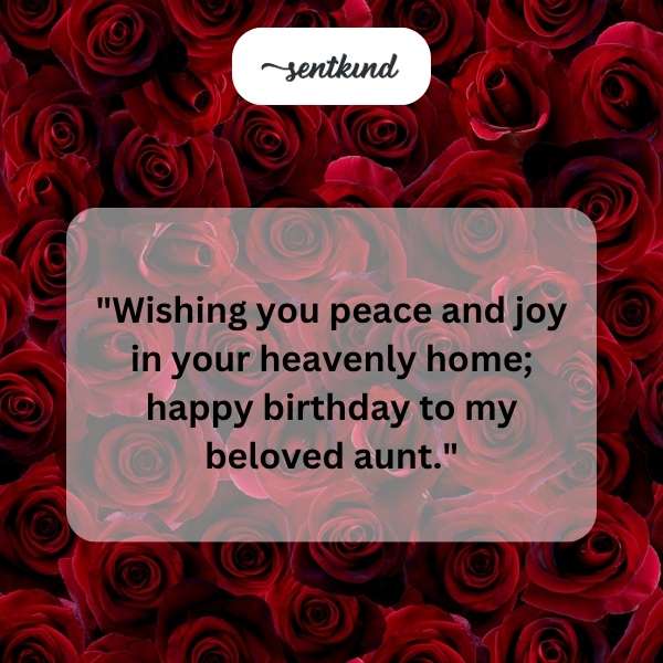 Sending love and birthday greetings to my cherished aunt in her eternal resting place.