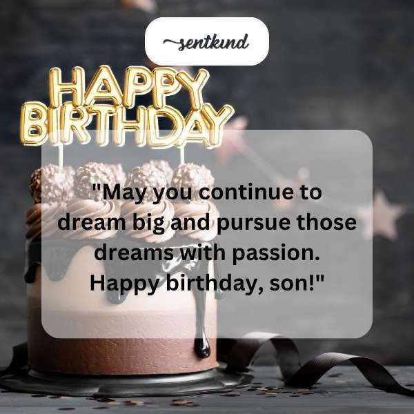 Heartfelt greetings for a son's special day.