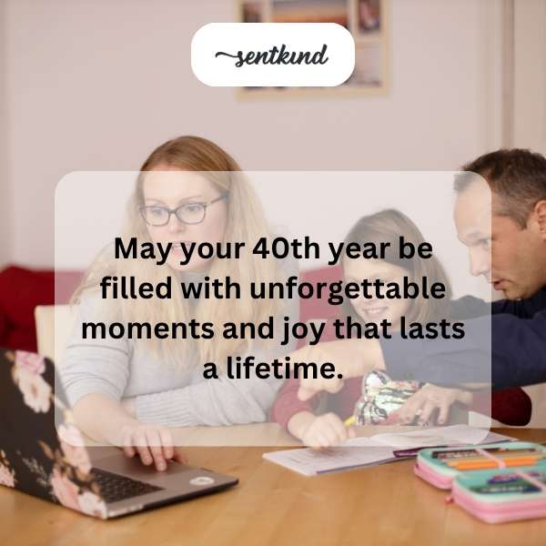 Inspirational message for celebrating a milestone 40th birthday.