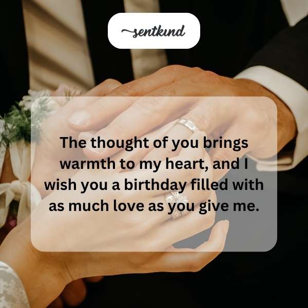 Heartfelt birthday message for a beloved spouse.