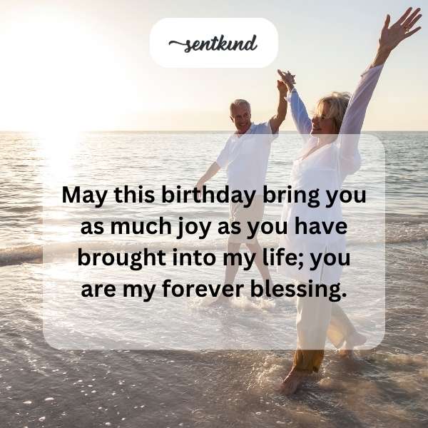 Heartfelt celebration message for a beloved spouse's special day.