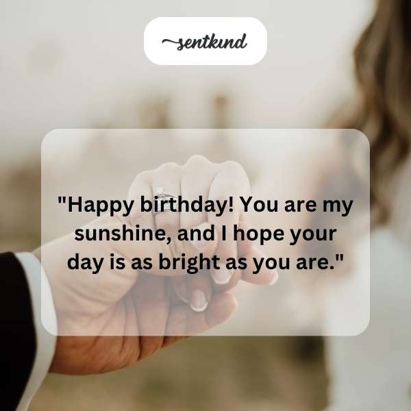 Celebratory message for spouse's special day.