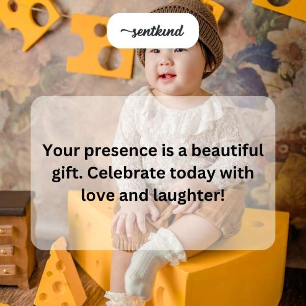 Celebrating the joy of your first year with heartfelt wishes.