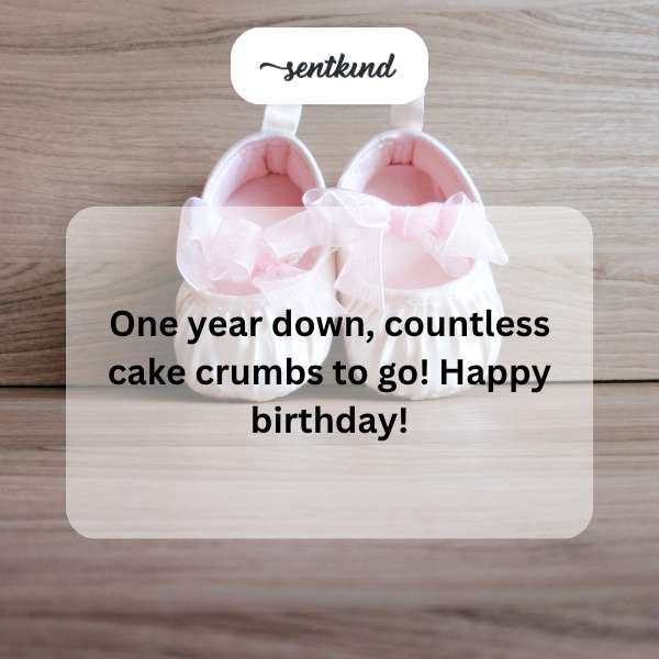 Celebrating the first year milestone with joy and cake.
