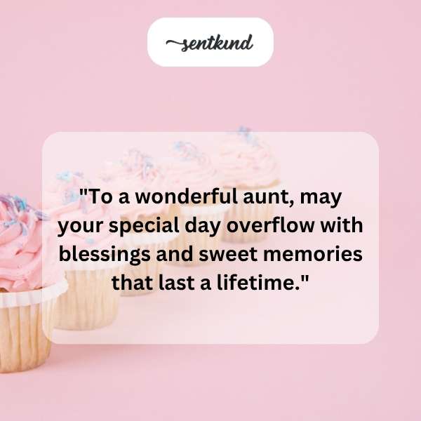 Heartfelt greetings for a special aunt's birthday celebration.