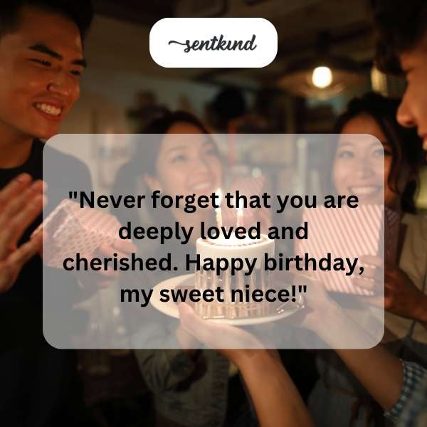 Heartfelt birthday greetings to a beloved niece.