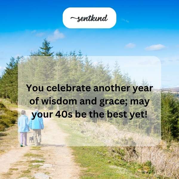 Inspirational message for celebrating a milestone birthday at 40.